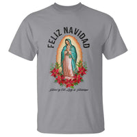 Virgin Mary Feliz Navidad T Shirt Our Lady Virgen De Guadalupe - Wonder Print Shop