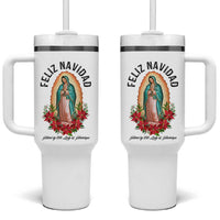 Virgin Mary Feliz Navidad Tumbler With Handle Our Lady Virgen De Guadalupe - Wonder Print Shop