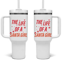 The Life Of A Santa Girl Tumbler With Handle Funny Christmas - Wonder Print Shop