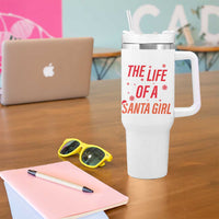 The Life Of A Santa Girl Tumbler With Handle Funny Christmas - Wonder Print Shop