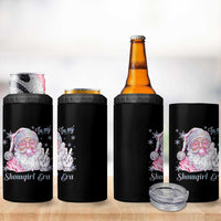 Pink Santa Christmas 4 in 1 Can Cooler Tumbler Bubble Gum Peace Sign - Wonder Print Shop