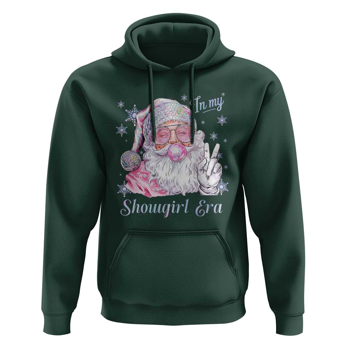 Pink Santa Christmas Hoodie Bubble Gum Peace Sign - Wonder Print Shop
