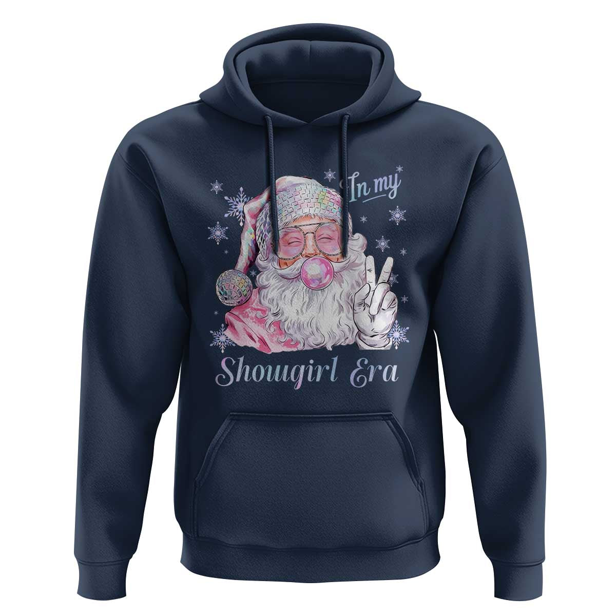 Pink Santa Christmas Hoodie Bubble Gum Peace Sign - Wonder Print Shop