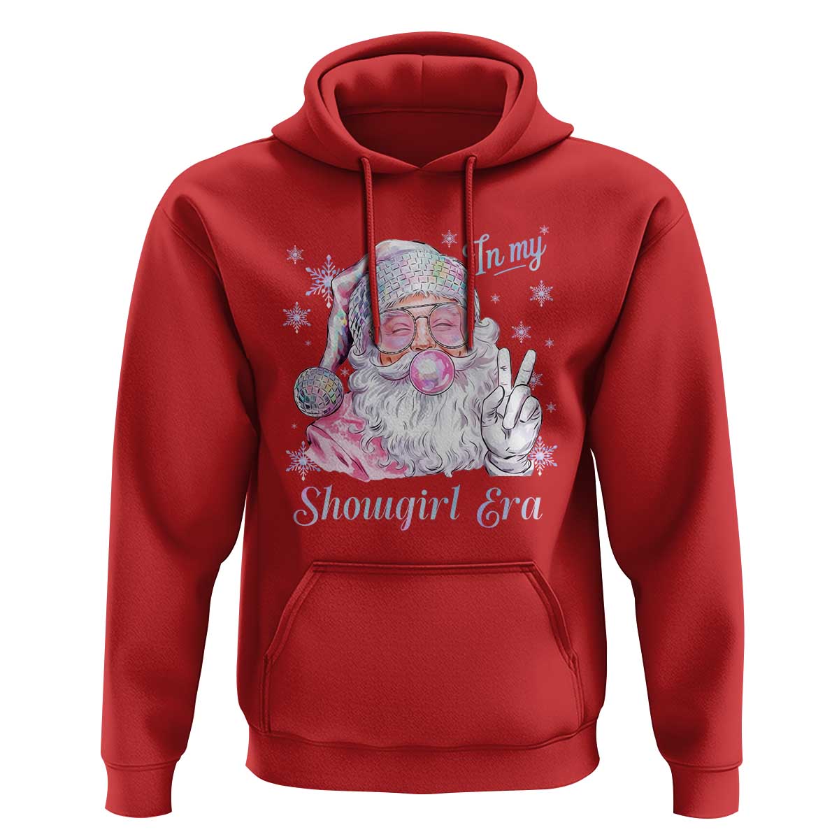 Pink Santa Christmas Hoodie Bubble Gum Peace Sign - Wonder Print Shop