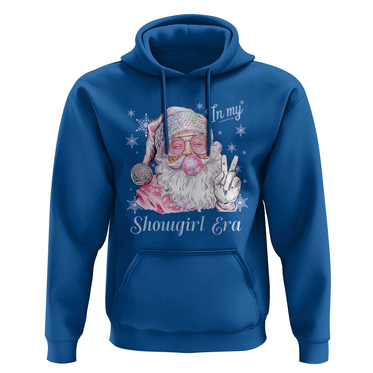 Pink Santa Christmas Hoodie Bubble Gum Peace Sign - Wonder Print Shop