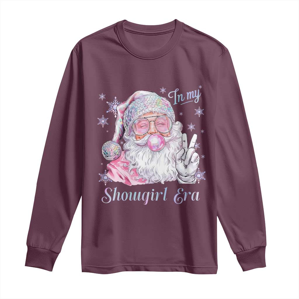 Pink Santa Christmas Long Sleeve Shirt Bubble Gum Peace Sign - Wonder Print Shop