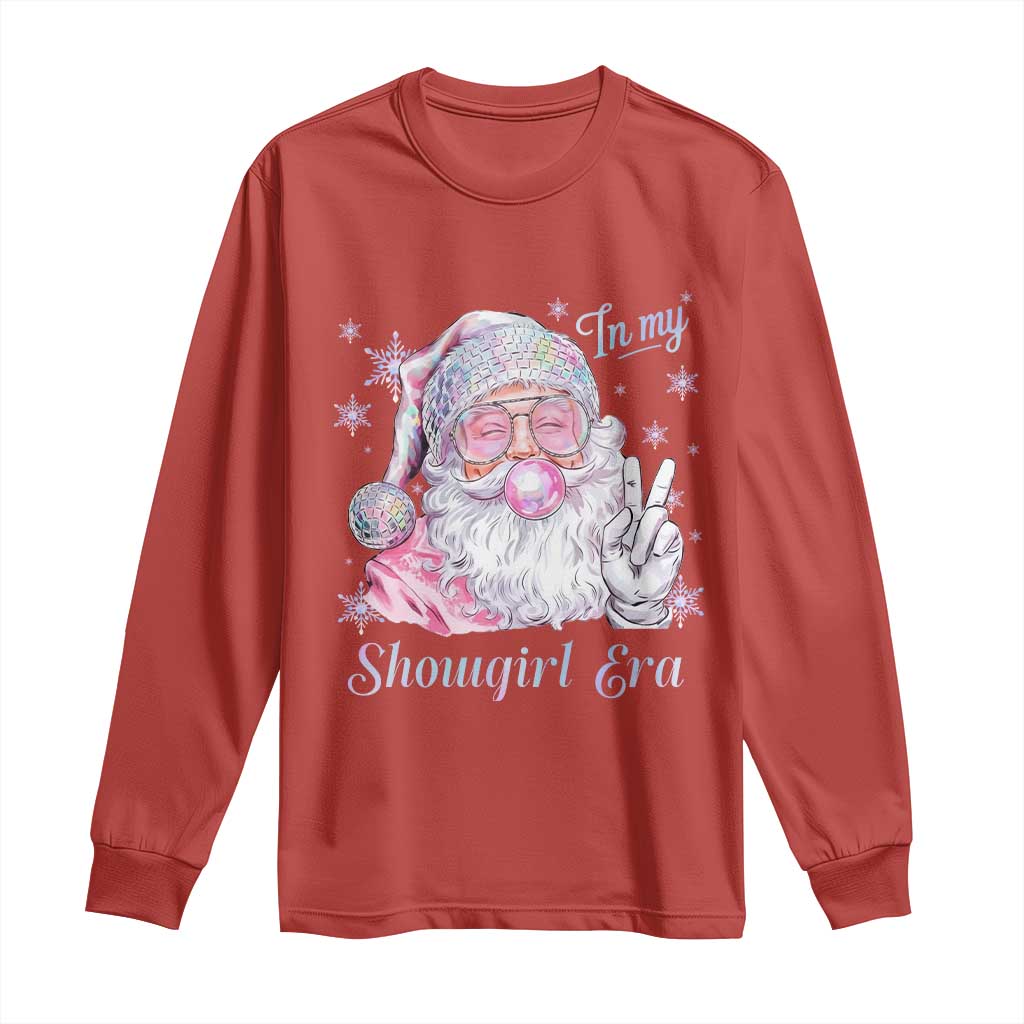 Pink Santa Christmas Long Sleeve Shirt Bubble Gum Peace Sign - Wonder Print Shop