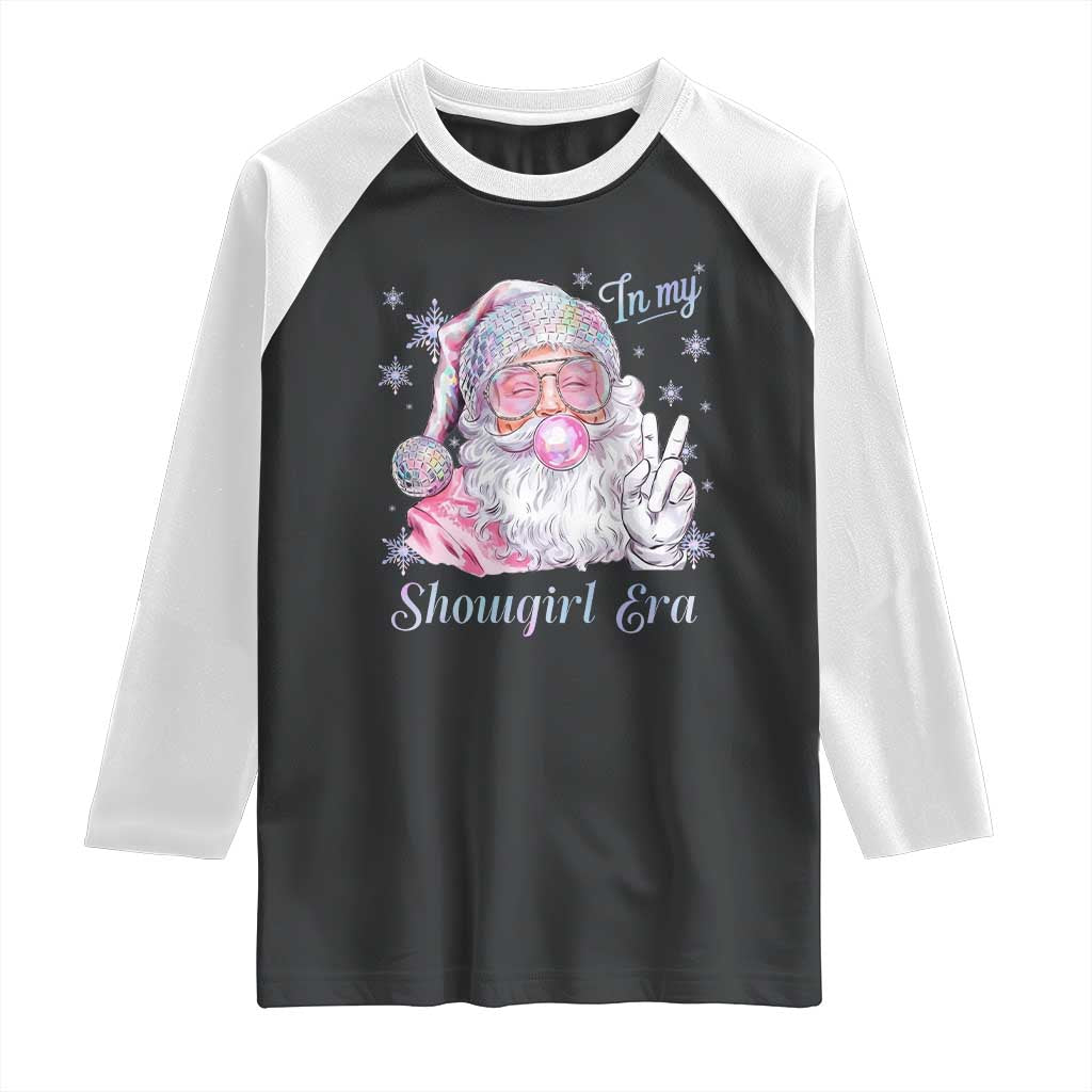 Pink Santa Christmas Raglan Shirt Bubble Gum Peace Sign - Wonder Print Shop