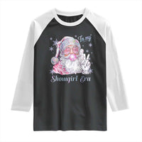 Pink Santa Christmas Raglan Shirt Bubble Gum Peace Sign - Wonder Print Shop