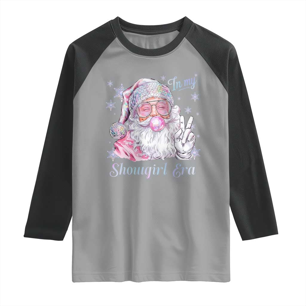 Pink Santa Christmas Raglan Shirt Bubble Gum Peace Sign - Wonder Print Shop