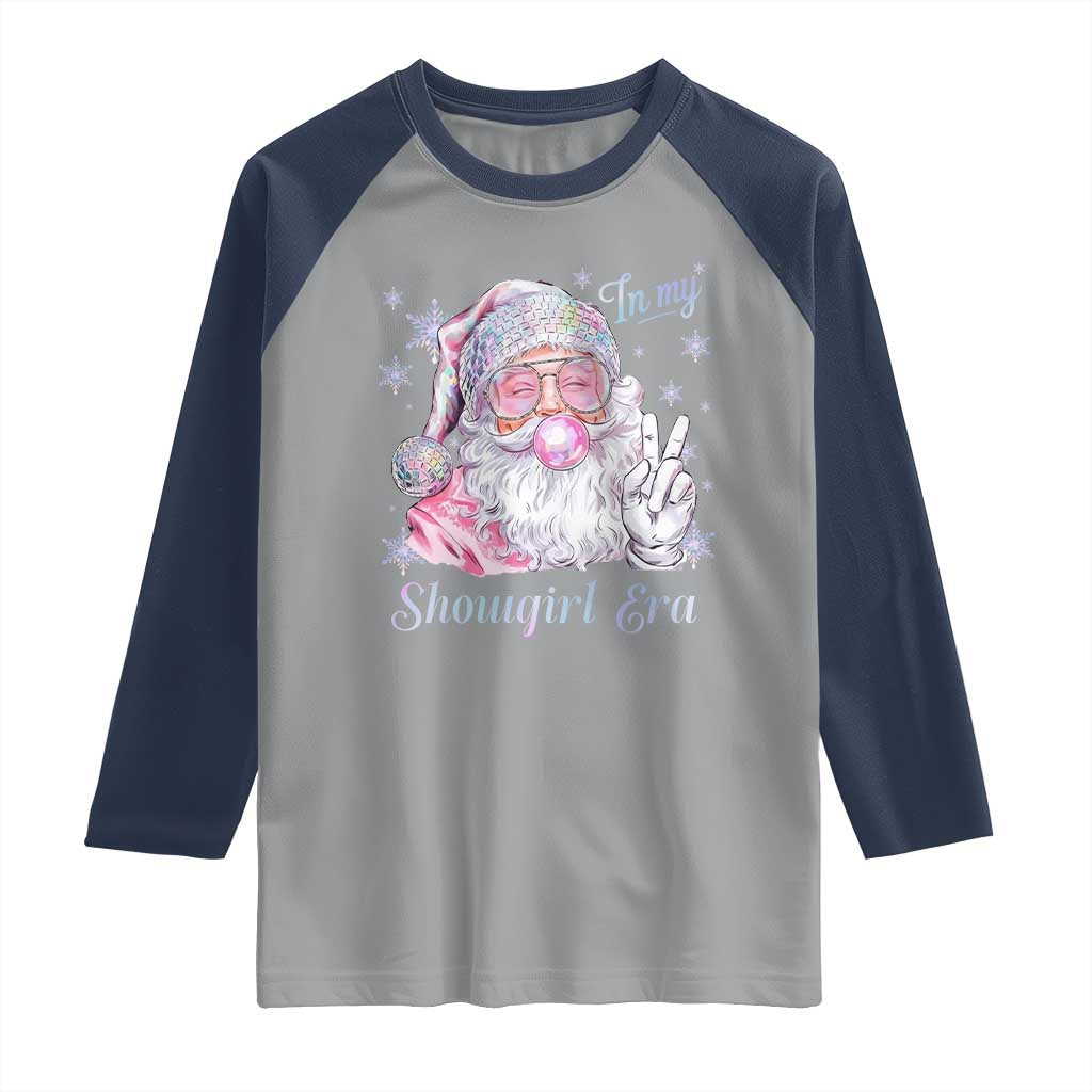 Pink Santa Christmas Raglan Shirt Bubble Gum Peace Sign - Wonder Print Shop