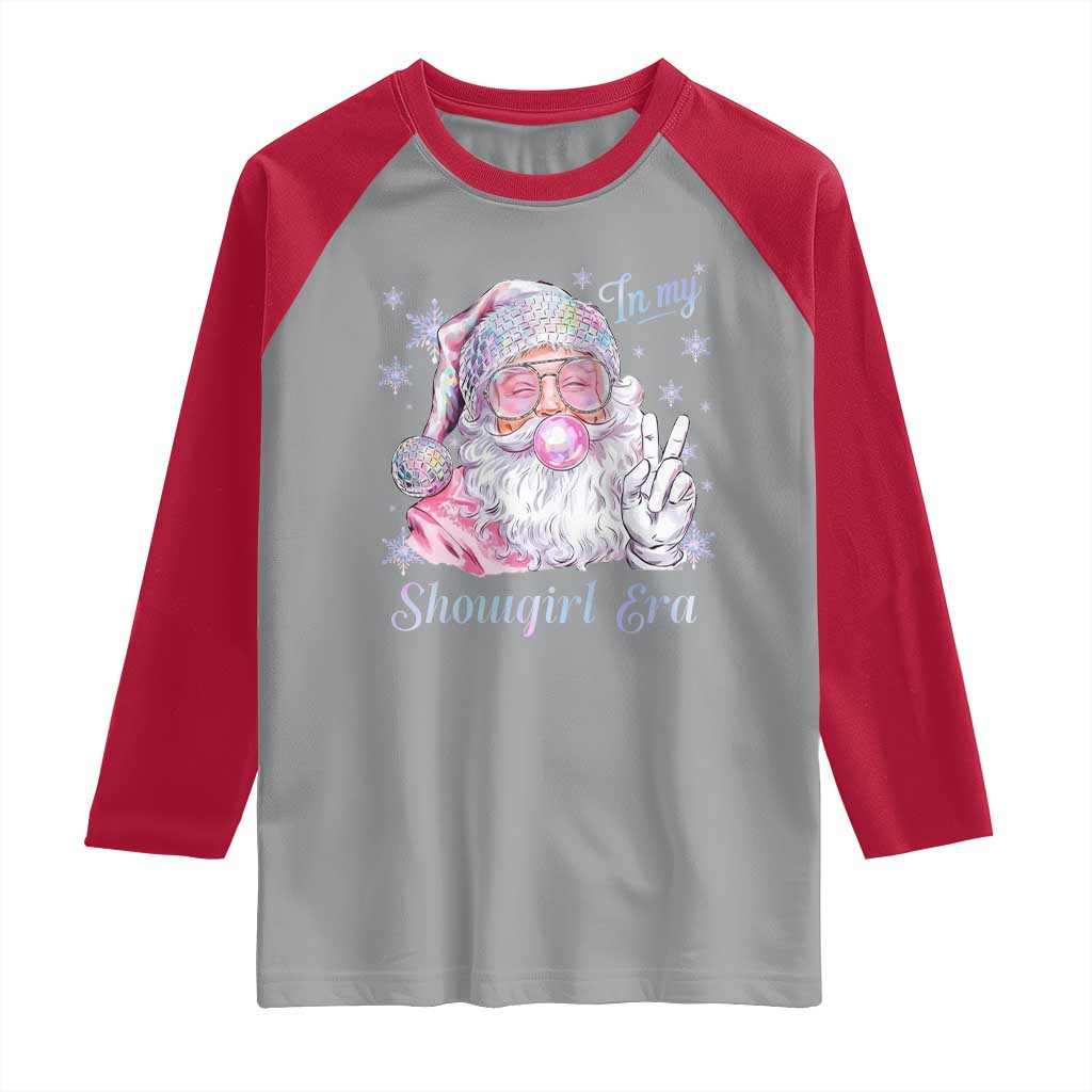Pink Santa Christmas Raglan Shirt Bubble Gum Peace Sign - Wonder Print Shop
