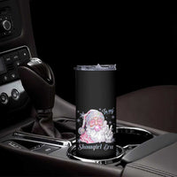 Pink Santa Christmas Skinny Tumbler Bubble Gum Peace Sign - Wonder Print Shop