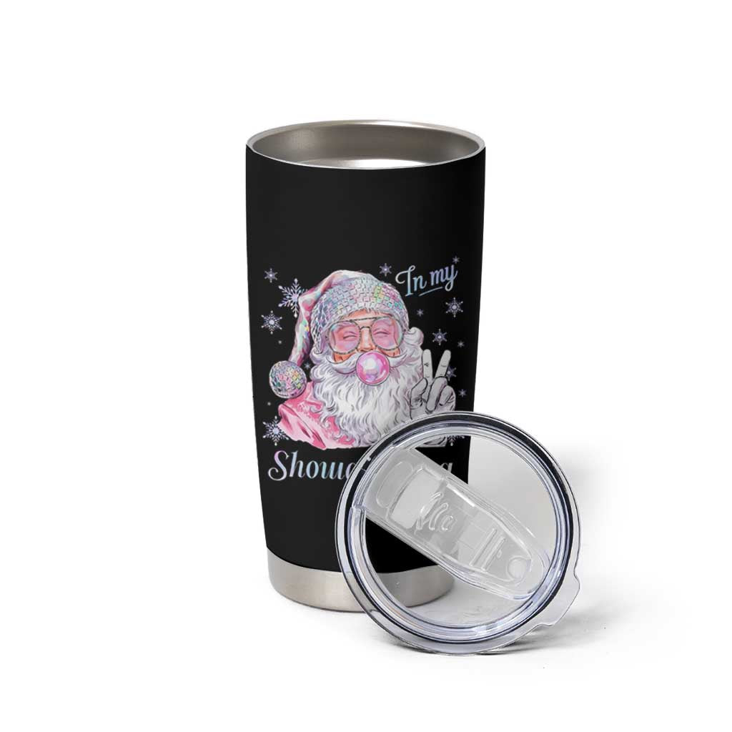 Pink Santa Christmas Tumbler Cup Bubble Gum Peace Sign - Wonder Print Shop