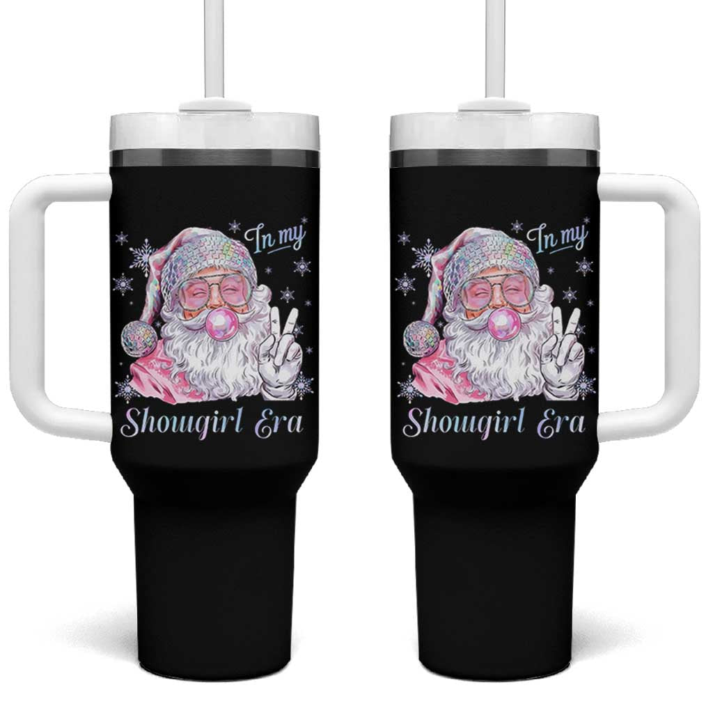 Pink Santa Christmas Tumbler With Handle Bubble Gum Peace Sign - Wonder Print Shop