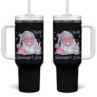Pink Santa Christmas Tumbler With Handle Bubble Gum Peace Sign - Wonder Print Shop