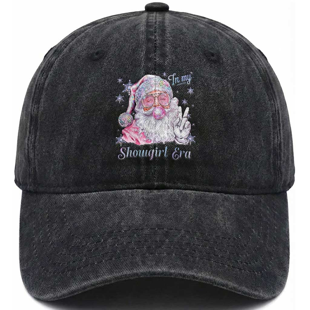 Pink Santa Christmas Washed Cotton Baseball Cap Bubble Gum Peace Sign