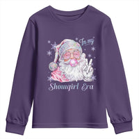 Pink Santa Christmas Youth Sweatshirt Bubble Gum Peace Sign - Wonder Print Shop