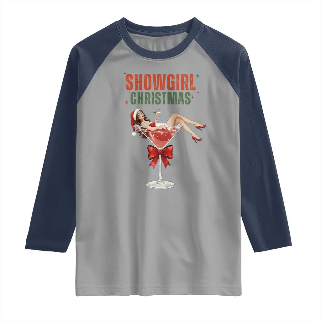 Santa Girls Christmas Raglan Shirt - Wonder Print Shop