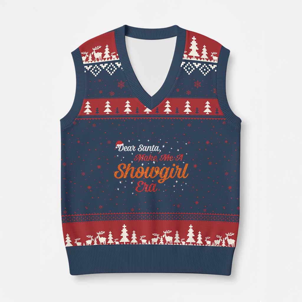 Santa Girls Xmas V-Neck Knit Sweater Vest Funny Trendy Quote - Wonder Print Shop