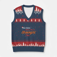 Santa Girls Xmas V-Neck Knit Sweater Vest Funny Trendy Quote - Wonder Print Shop