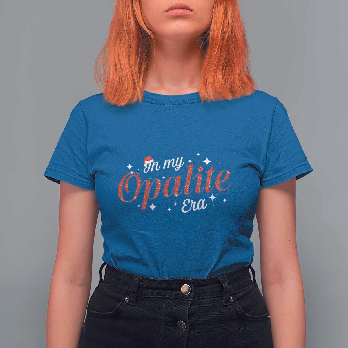 Santa Opalite Christmas T Shirt For Women - Wonder Print Shop