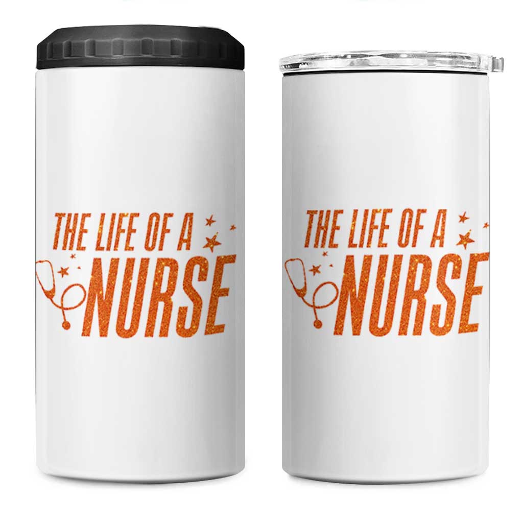 Funny Nurse Christmas 4 in 1 Can Cooler Tumbler The Life Of A Nurse - Wonder Print Shop