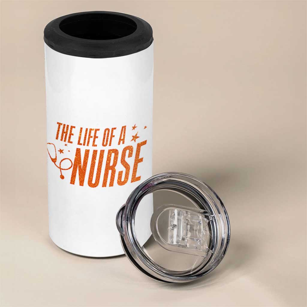 Funny Nurse Christmas 4 in 1 Can Cooler Tumbler The Life Of A Nurse - Wonder Print Shop