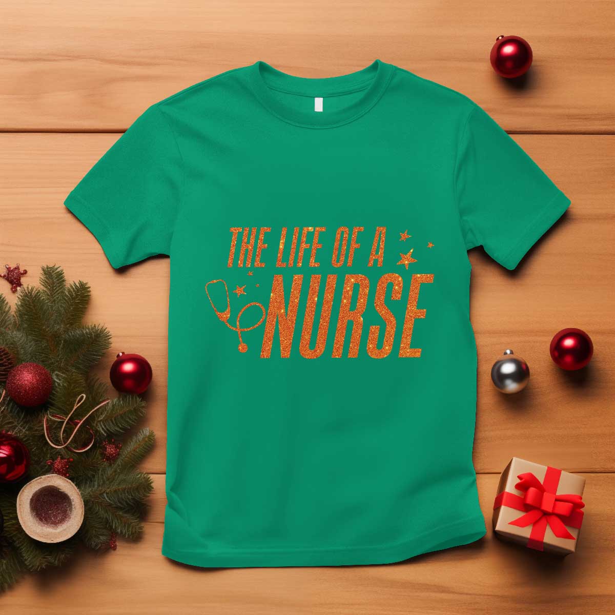 Funny Nurse Christmas T Shirt The Life Of A Nurse - Wonder Print Shop