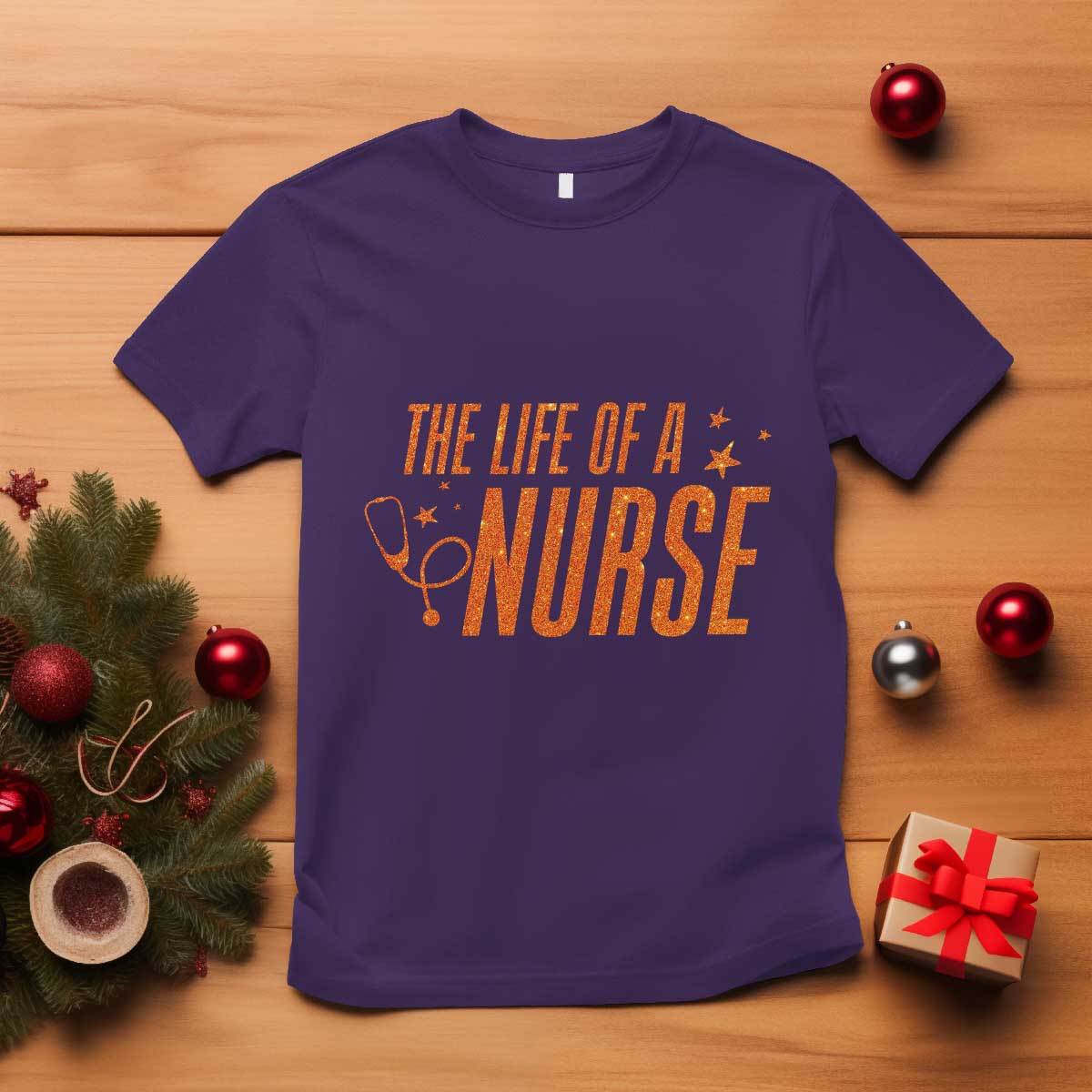 Funny Nurse Christmas T Shirt The Life Of A Nurse - Wonder Print Shop