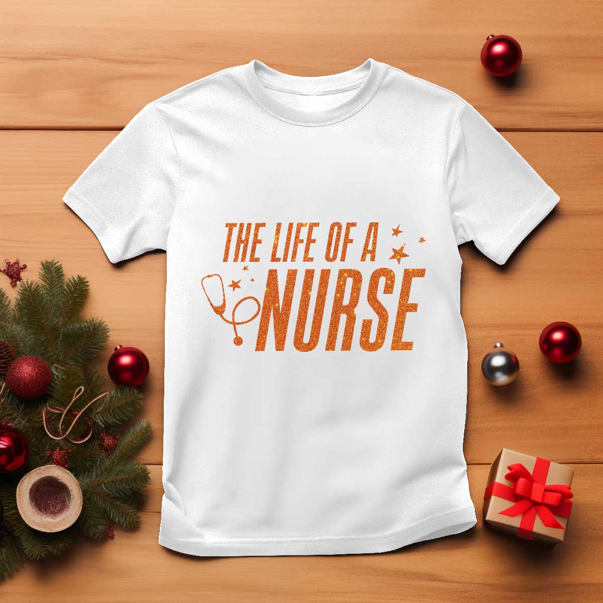 Funny Nurse Christmas T Shirt The Life Of A Nurse - Wonder Print Shop