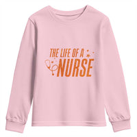 Funny Nurse Christmas Youth Sweatshirt The Life Of A Nurse - Wonder Print Shop