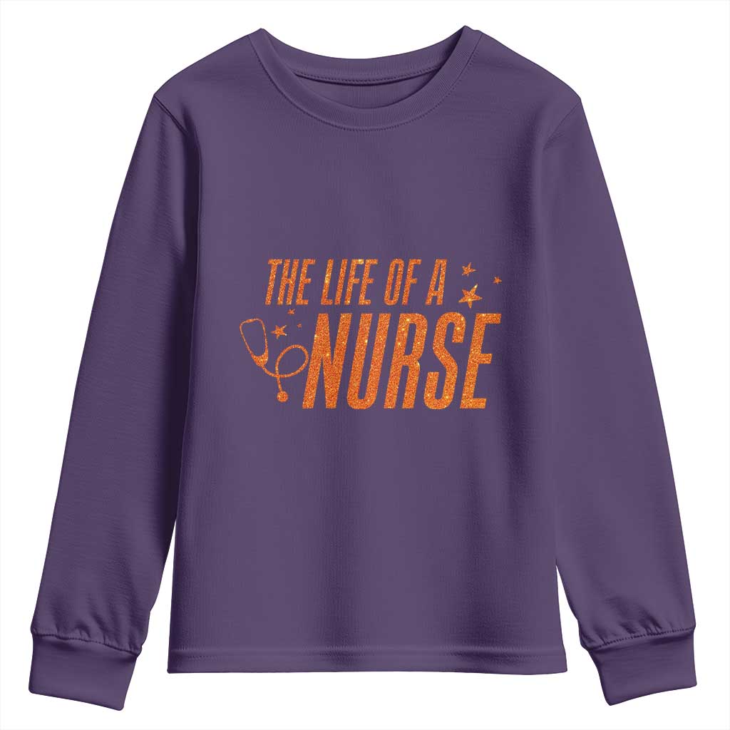 Funny Nurse Christmas Youth Sweatshirt The Life Of A Nurse - Wonder Print Shop