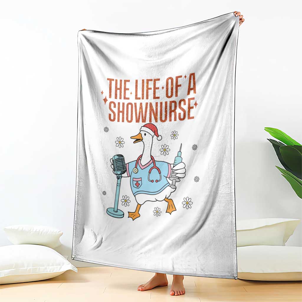 Funny Goose Nurse Christmas Throw Blanket The Life Of A Shownurrse - Wonder Print Shop