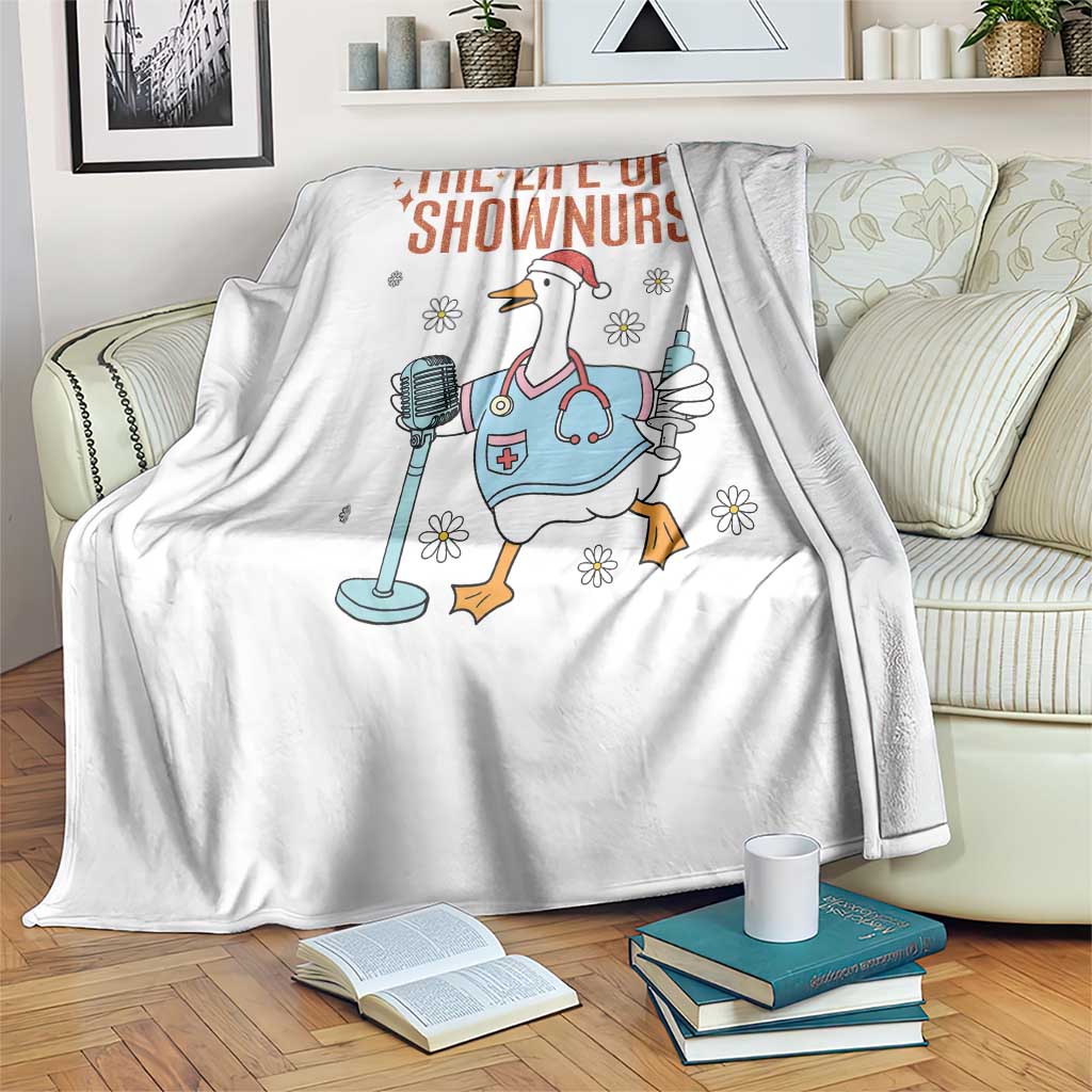 Funny Goose Nurse Christmas Throw Blanket The Life Of A Shownurrse - Wonder Print Shop