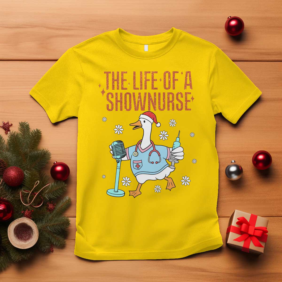 Funny Goose Nurse Christmas T Shirt The Life Of A Shownurrse - Wonder Print Shop