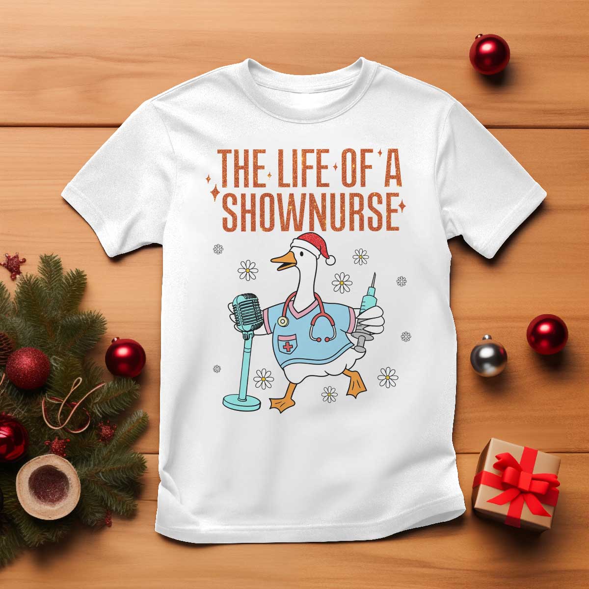 Funny Goose Nurse Christmas T Shirt The Life Of A Shownurrse - Wonder Print Shop