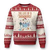 Funny Goose Nurse Xmas Ugly Christmas Sweater The Life Of A Shownurrse - Wonder Print Shop