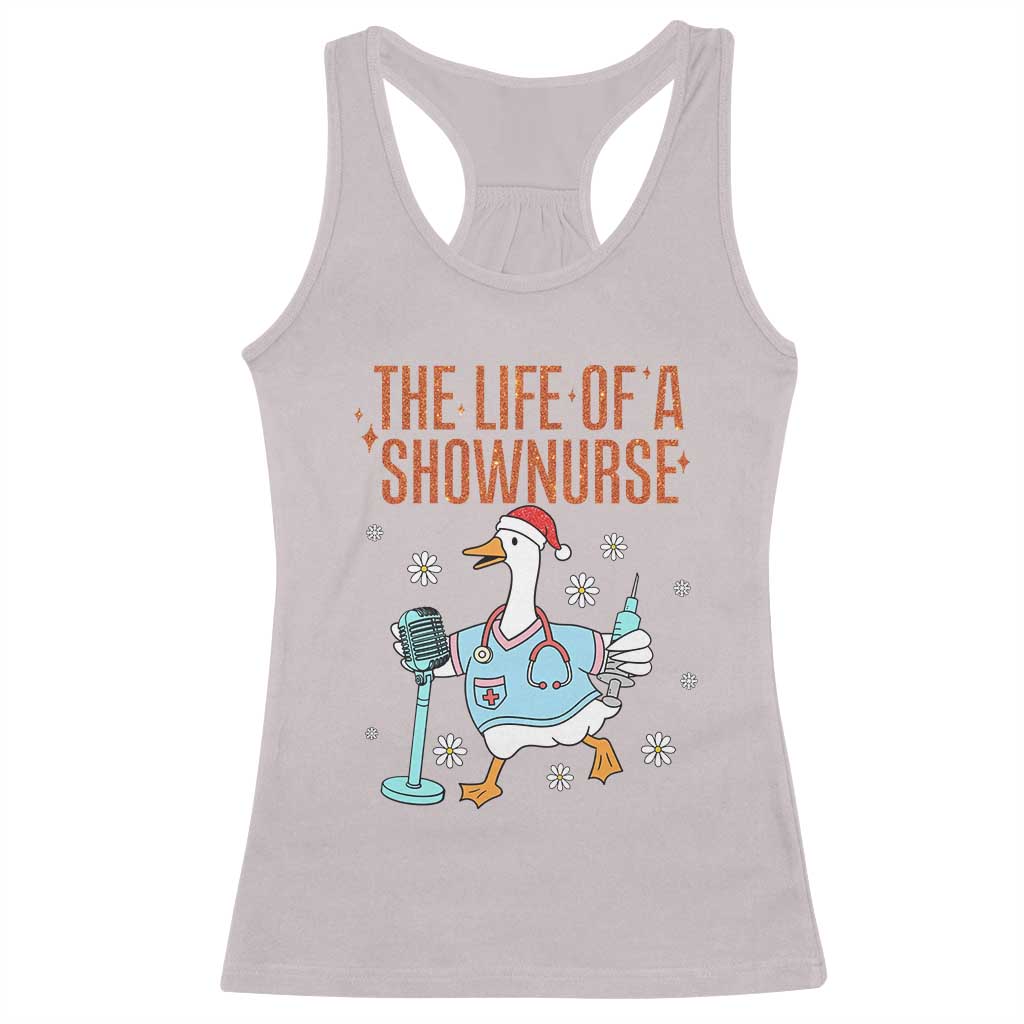 Funny Goose Nurse Christmas Racerback Tank Top The Life Of A Shownurrse - Wonder Print Shop