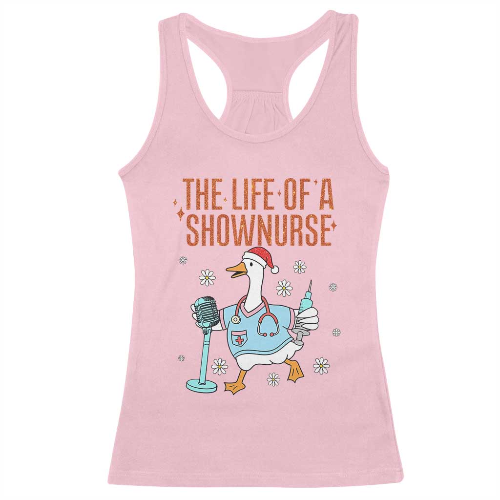 Funny Goose Nurse Christmas Racerback Tank Top The Life Of A Shownurrse - Wonder Print Shop