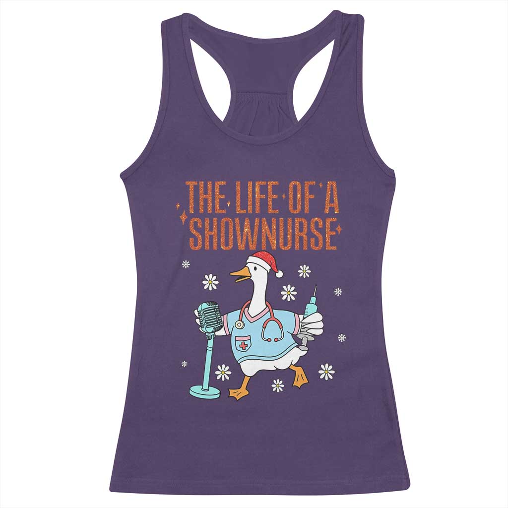 Funny Goose Nurse Christmas Racerback Tank Top The Life Of A Shownurrse - Wonder Print Shop