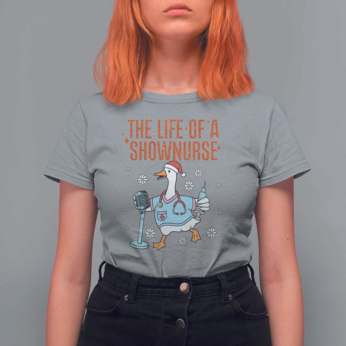 Funny Goose Nurse Christmas T Shirt For Women The Life Of A Shownurrse - Wonder Print Shop