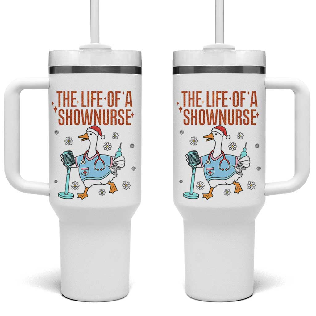 Funny Goose Nurse Christmas Tumbler With Handle The Life Of A Shownurrse - Wonder Print Shop