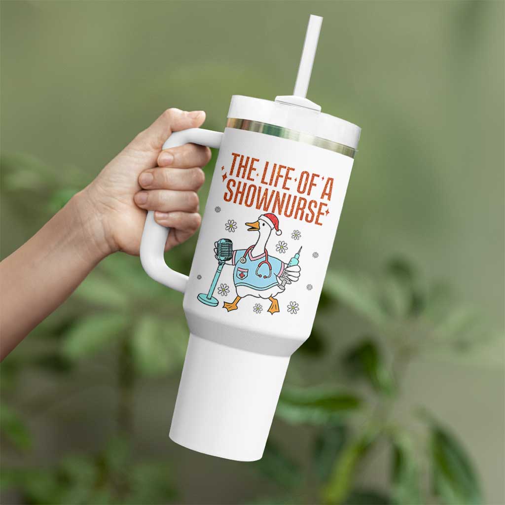Funny Goose Nurse Christmas Tumbler With Handle The Life Of A Shownurrse - Wonder Print Shop