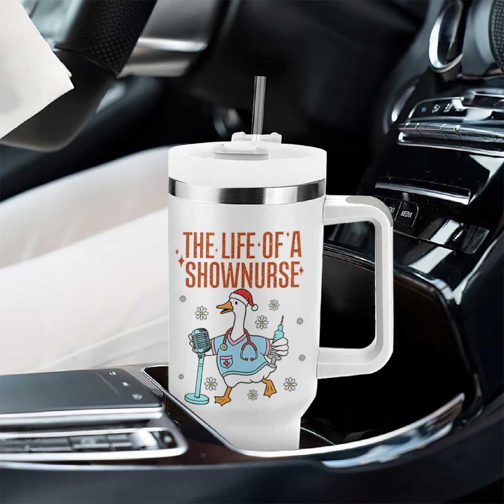 Funny Goose Nurse Christmas Tumbler With Handle The Life Of A Shownurrse - Wonder Print Shop