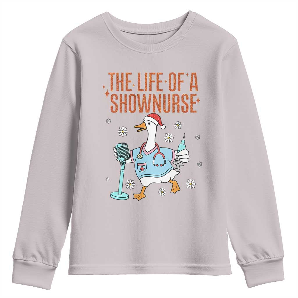 Funny Goose Nurse Christmas Youth Sweatshirt The Life Of A Shownurrse - Wonder Print Shop