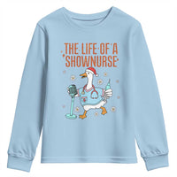 Funny Goose Nurse Christmas Youth Sweatshirt The Life Of A Shownurrse - Wonder Print Shop