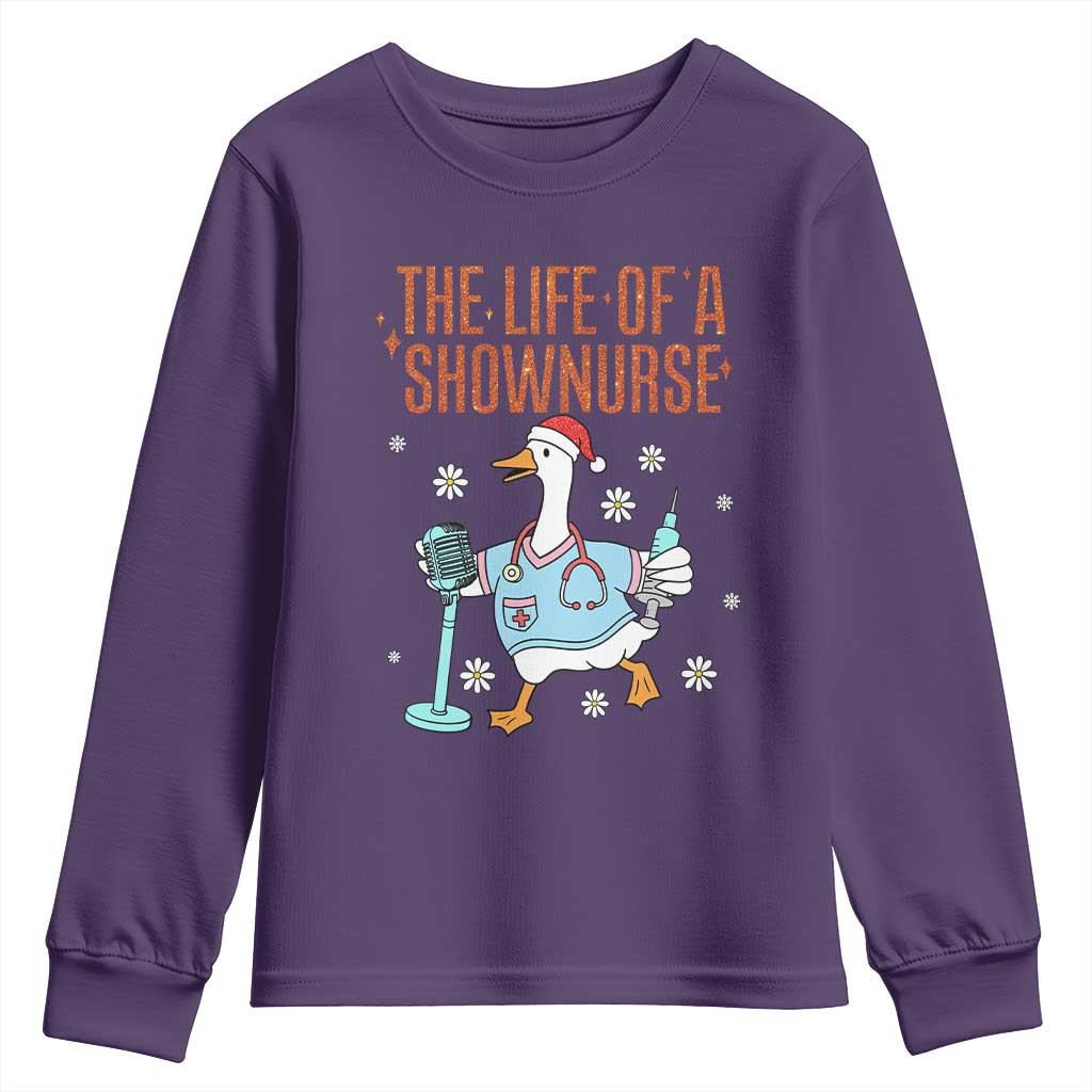 Funny Goose Nurse Christmas Youth Sweatshirt The Life Of A Shownurrse - Wonder Print Shop