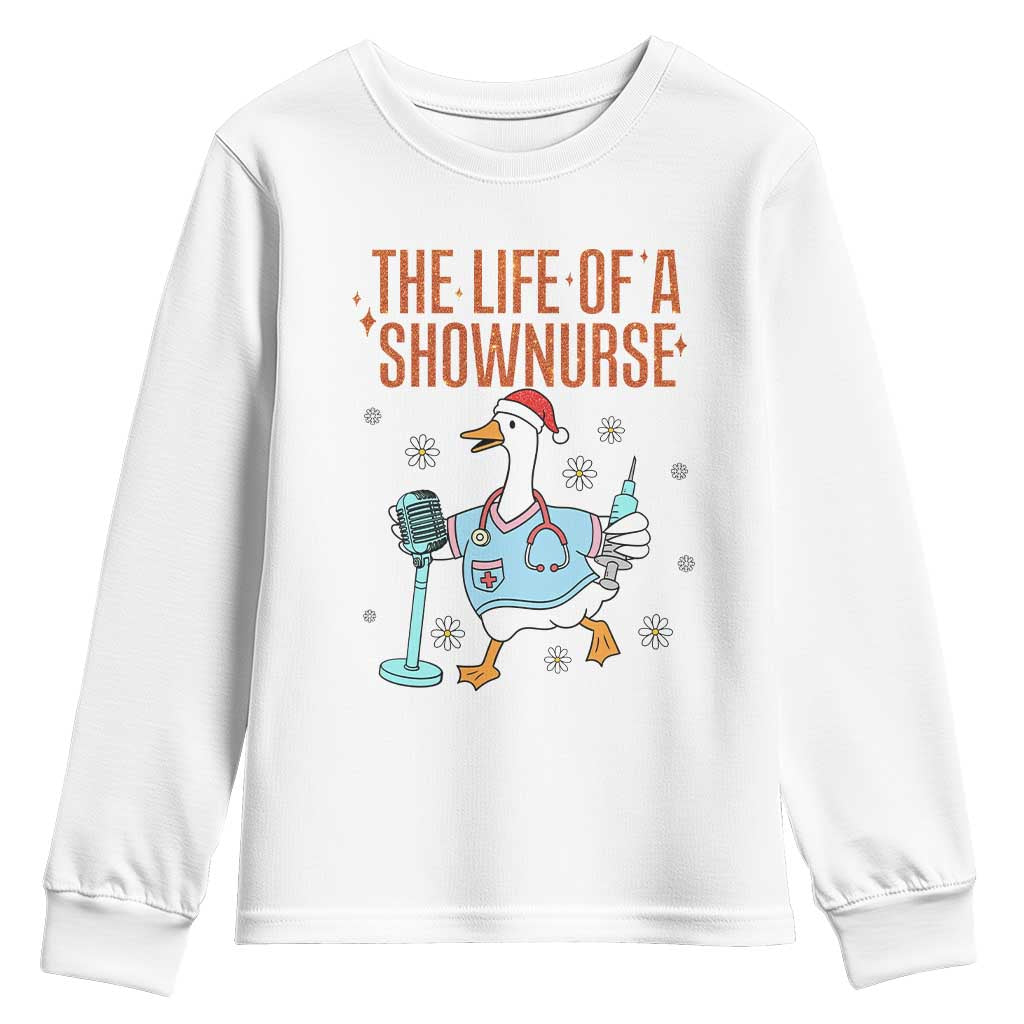 Funny Goose Nurse Christmas Youth Sweatshirt The Life Of A Shownurrse - Wonder Print Shop