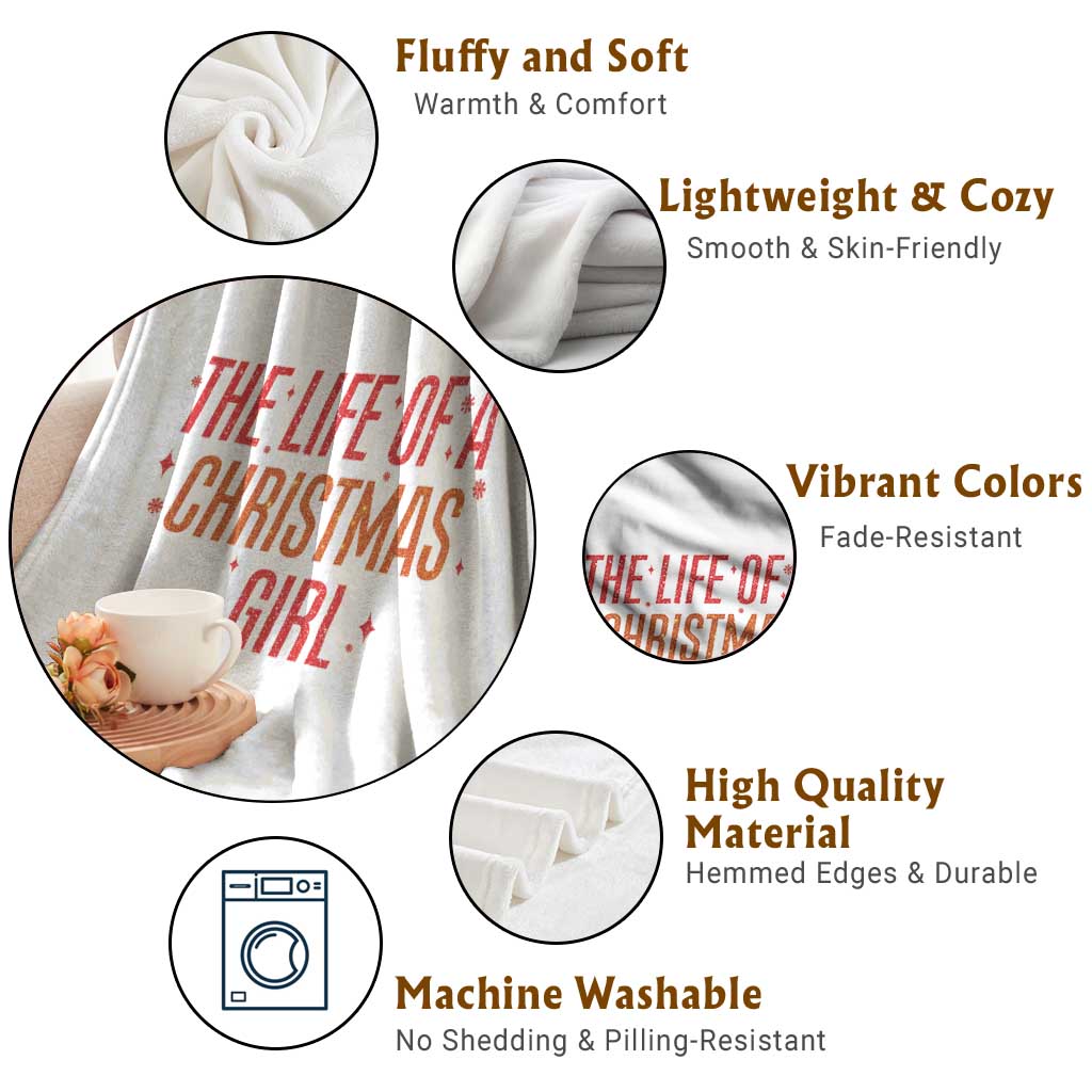 The Life Of A Christmas Girl Throw Blanket - Wonder Print Shop
